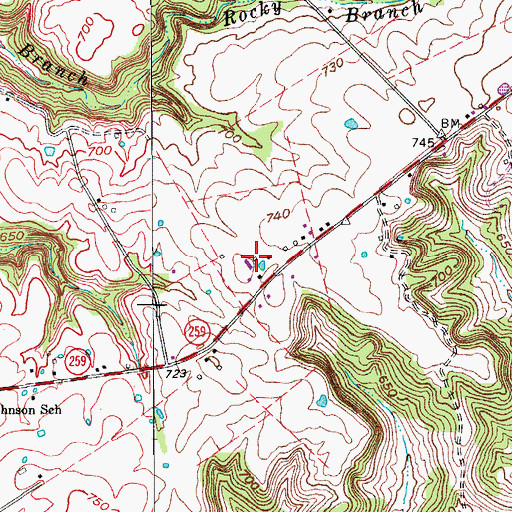 Topographic Map of WBFI-FM (McDaniels), KY