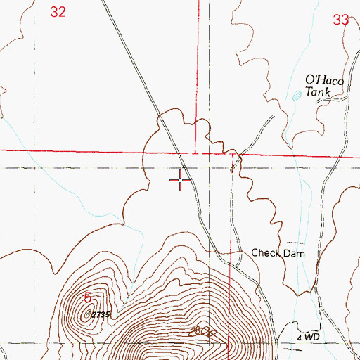 Topographic Map of Aguila Valley, AZ