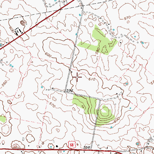 Topographic Map of WBLG-FM (Smiths Grove), KY