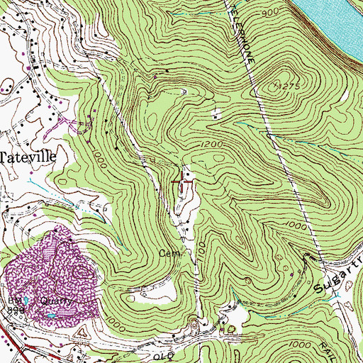 Topographic Map of WSEK-FM (Somerset), KY