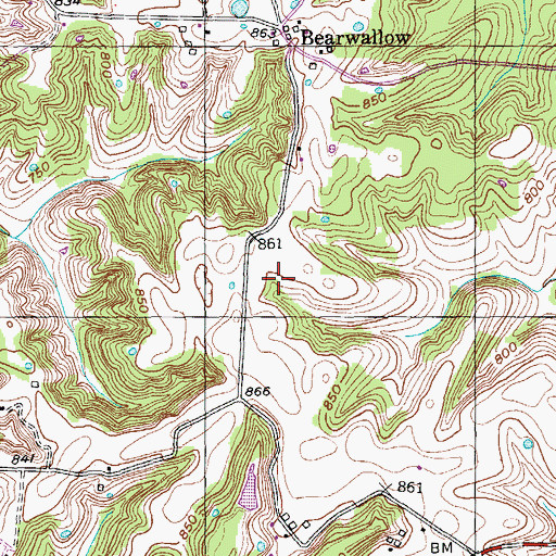 Topographic Map of WMQQ-FM (Springfield), KY