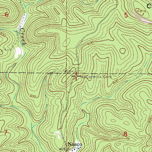 Topographic Map of McCormick Cemetery, AR
