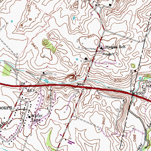 Topographic Map of WCGW-FM (Versailles), KY