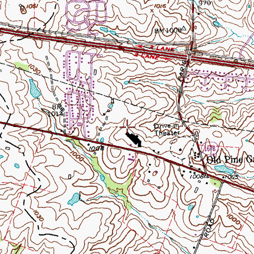 Topographic Map of WLFX-FM (Winchester), KY