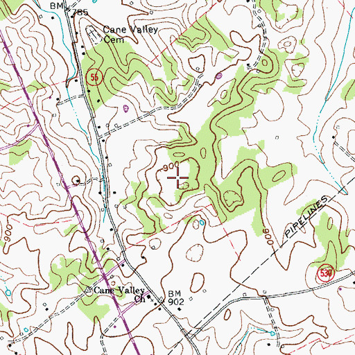 Topographic Map of WGRB-TV (Campbellsville), KY