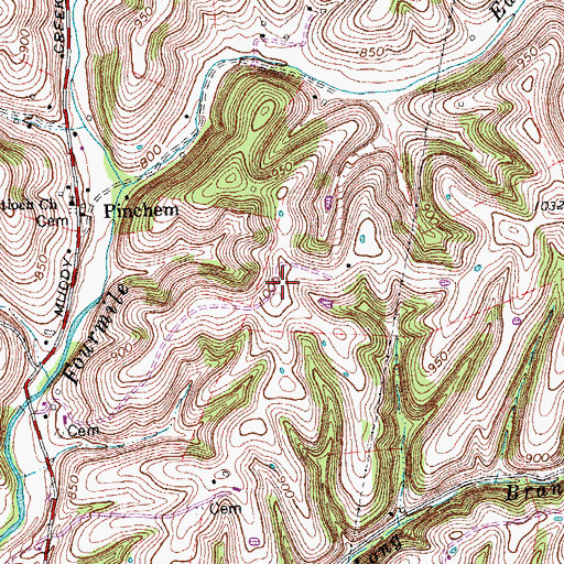Topographic Map of WLEX-TV (Lexington), KY