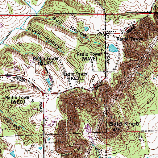 Topographic Map of WKMJ-TV (Louisville), KY