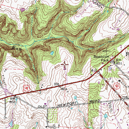 Topographic Map of WAVE-TV (Louisville), KY