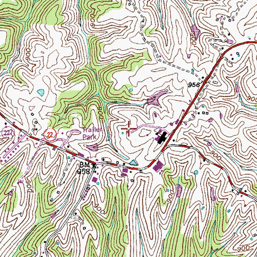 Topographic Map of WKON-TV (Owenton), KY
