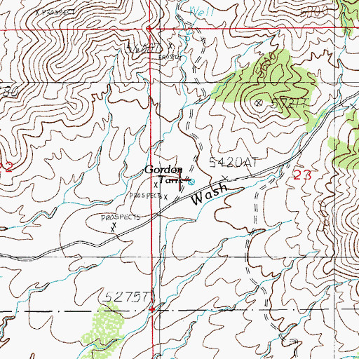 Topographic Map of Gordon Tank, AZ