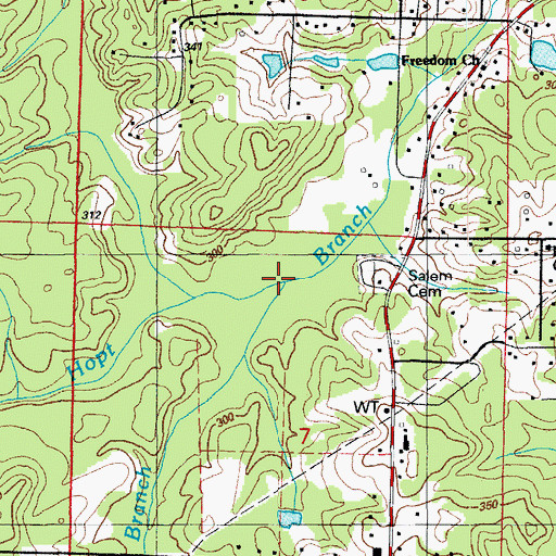 Topographic Map of McCright Branch, AR