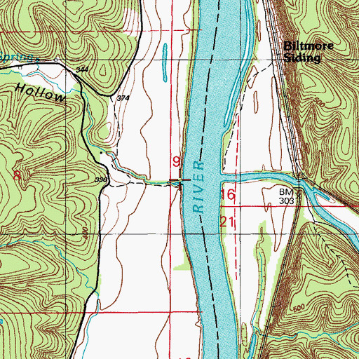 Topographic Map of McDermon Hollow, AR