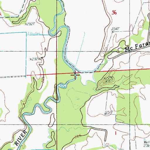 Topographic Map of McFaran Branch, AR
