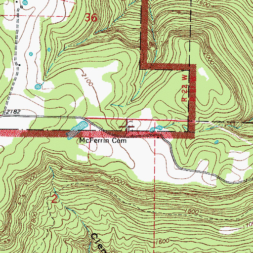 Topographic Map of McFerrin Cemetery, AR