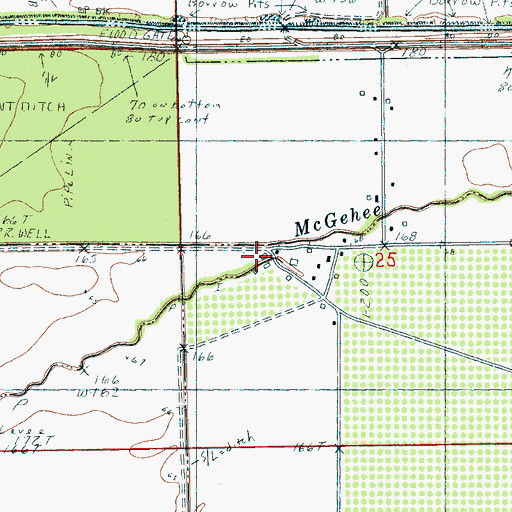 Topographic Map of McGehee Bayou, AR