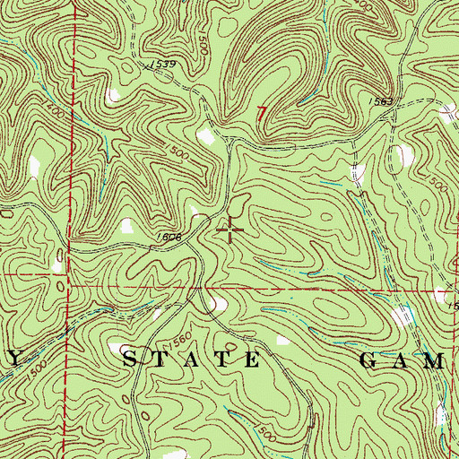 Topographic Map of McIlroy State Game Management Area, AR