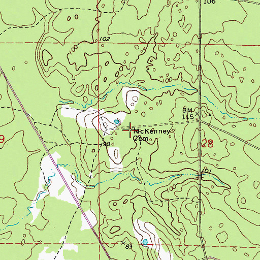 Topographic Map of McKenney Cemetery, AR
