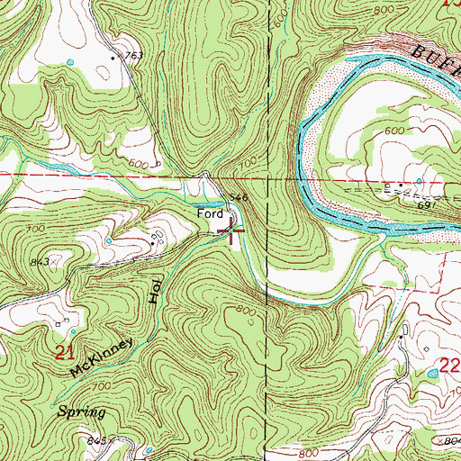 Topographic Map of McKinney Hollow, AR