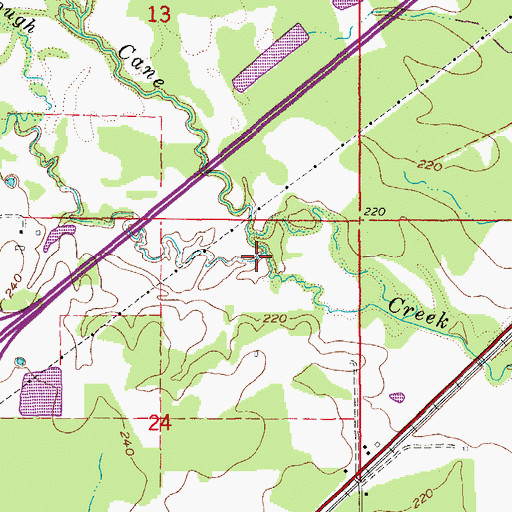 Topographic Map of McKown Slough, AR