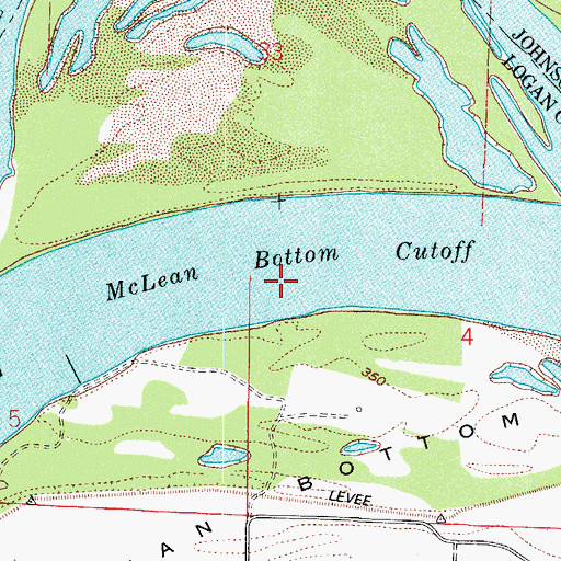 Topographic Map of McLean Bottom Cutoff, AR