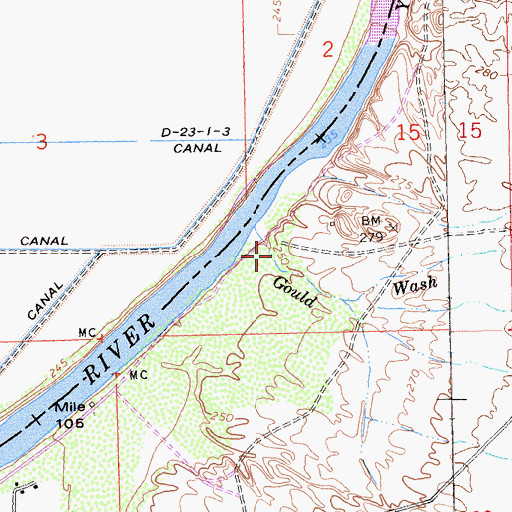 Topographic Map of Gould Wash, AZ