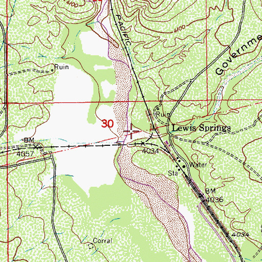 Topographic Map of Government Draw, AZ