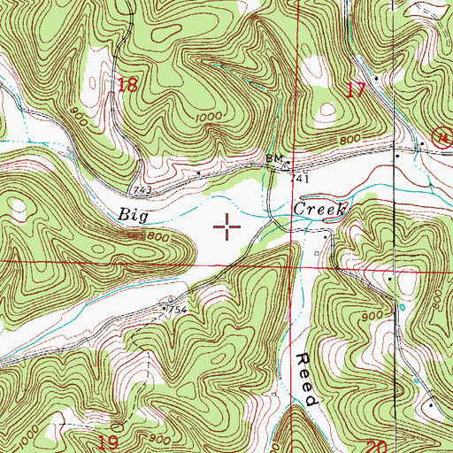 Topographic Map of Mears Hollow, AR