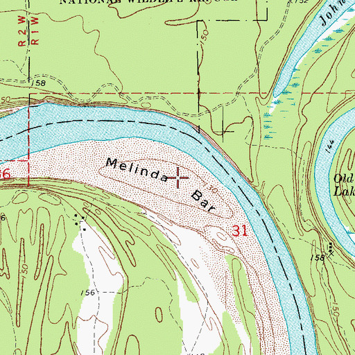 Topographic Map of Melinda Bar, AR