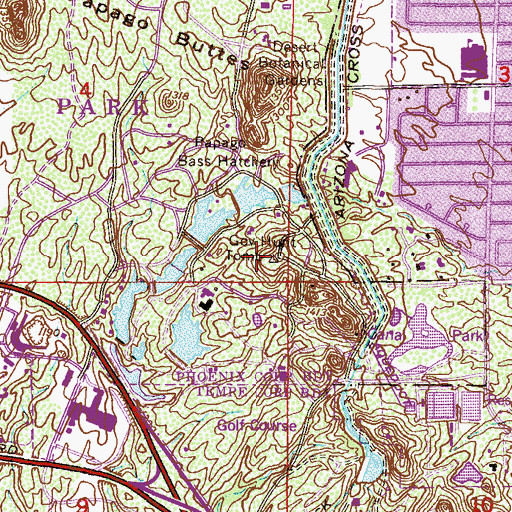 Topographic Map of Governor Hunt Tomb, AZ