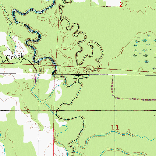 Topographic Map of Messer Creek, AR