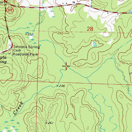 Topographic Map of Middle Caney Creek, AR