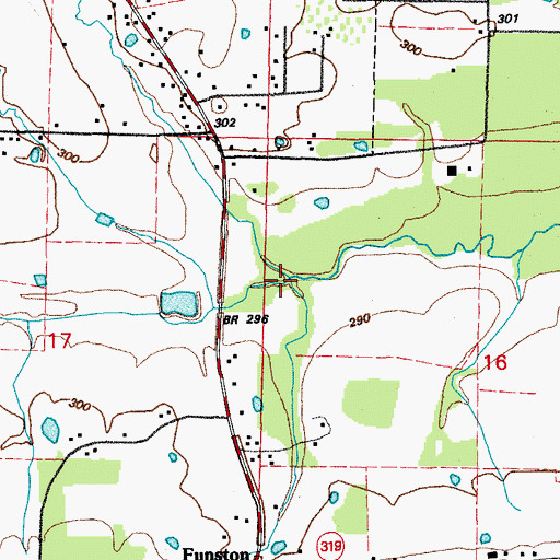 Topographic Map of Middle Fork Cypress Bayou, AR