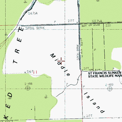 Topographic Map of Middle Island, AR