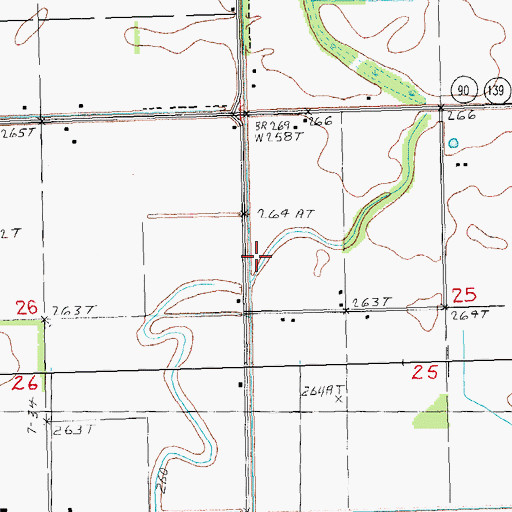Topographic Map of Middle Slough, AR