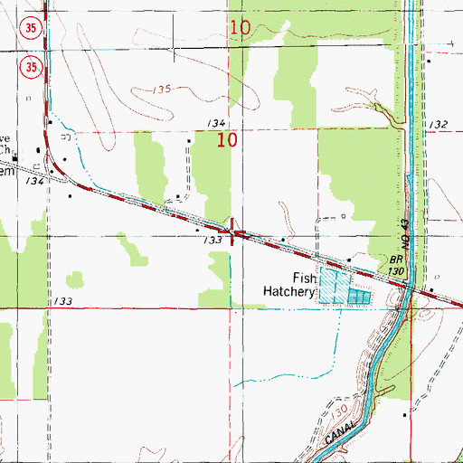 Topographic Map of Midway Church, AR