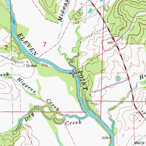 Topographic Map of Midway Creek, AR
