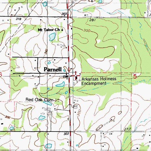 Topographic Map of Midway School, AR