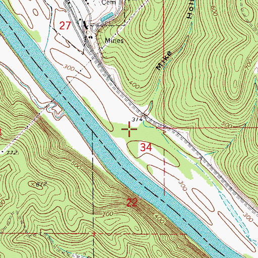 Topographic Map of Mike Hollow, AR