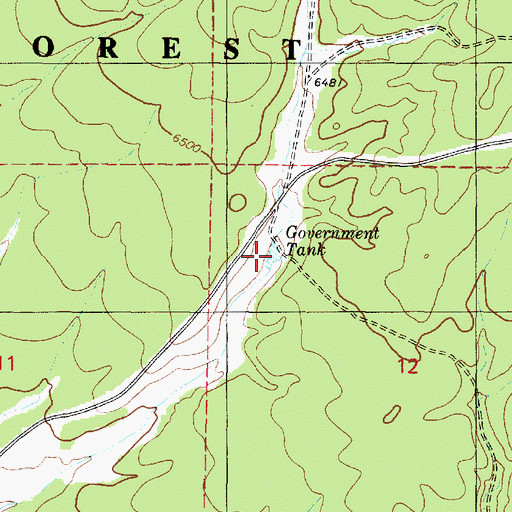 Topographic Map of Government Tank, AZ