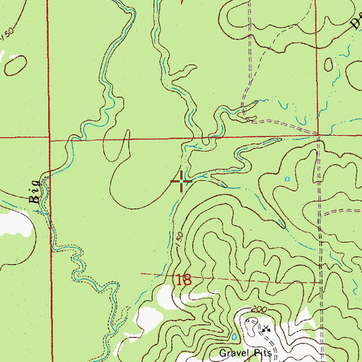 Topographic Map of Mile Creek, AR