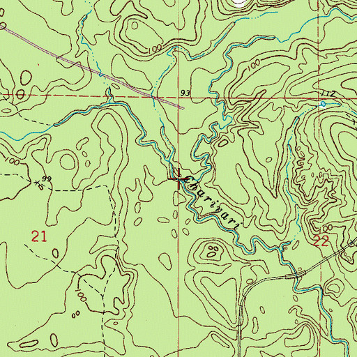 Topographic Map of Mill Creek, AR