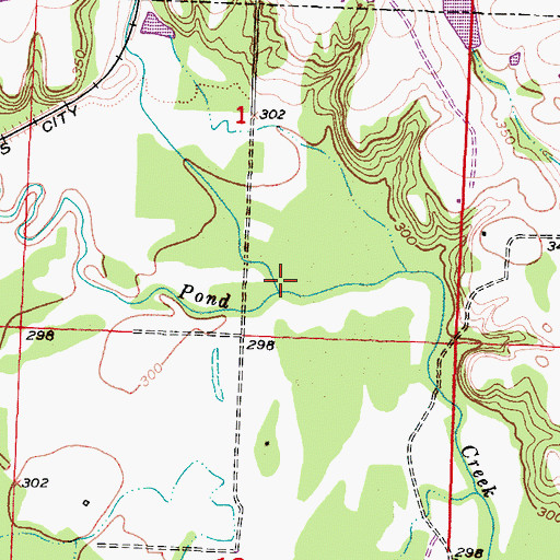 Topographic Map of Mill Creek, AR