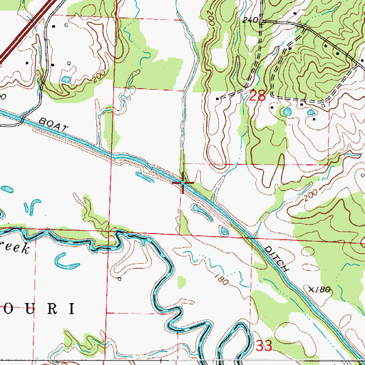 Topographic Map of Mill Creek, AR