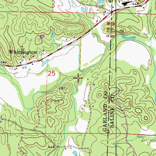 Topographic Map of Mill Creek, AR