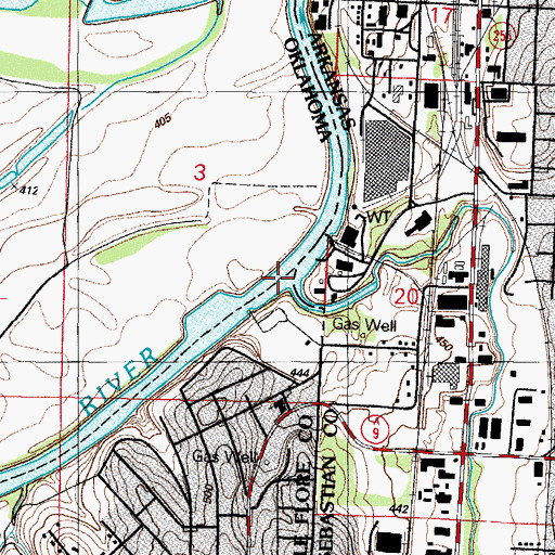 Topographic Map of Mill Creek, AR