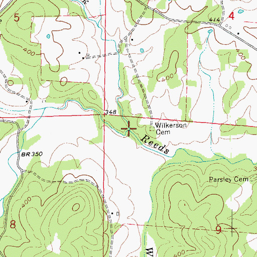 Topographic Map of Mill Creek, AR