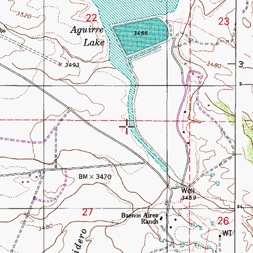 Topographic Map of Aguirre Lake, AZ