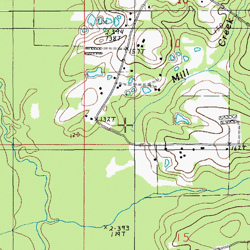 Topographic Map of Mill Creek, LA