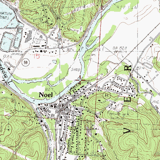 Topographic Map of Mill Creek, MO
