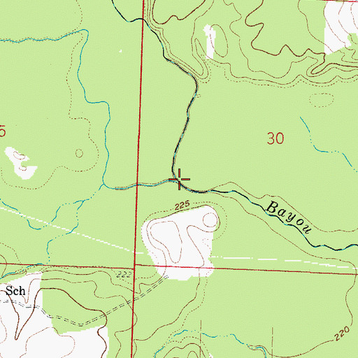 Topographic Map of Mill Creek, AR